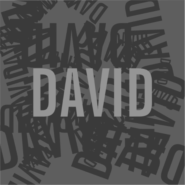 Cool modern name collage in black & grey sticker (Front)