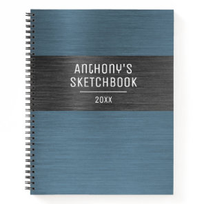 Cool Modern Navy Blue Sketchbook Notebook