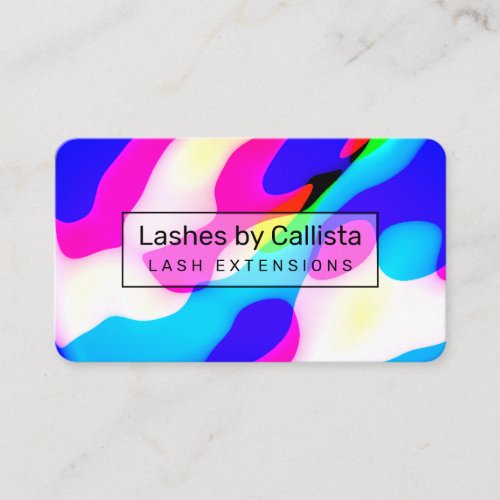 Cool Modern Neon Liquid Geometric Pattern Business Card