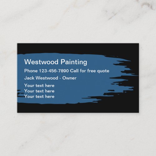 Cool Modern New House Painter Business Card