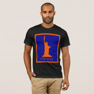 Cool Modern New York In Orange and Blue T-Shirt
