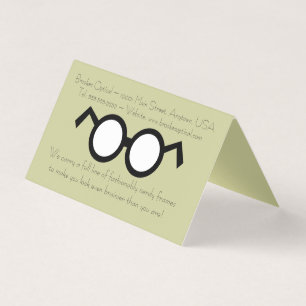 Cool Modern Optometrist Nerdy Round Black Glasses Business Card