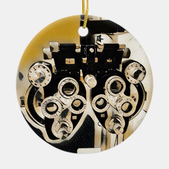 Cool Modern Optometrists Phoroptor Lenses Ceramic Ornament (Front)