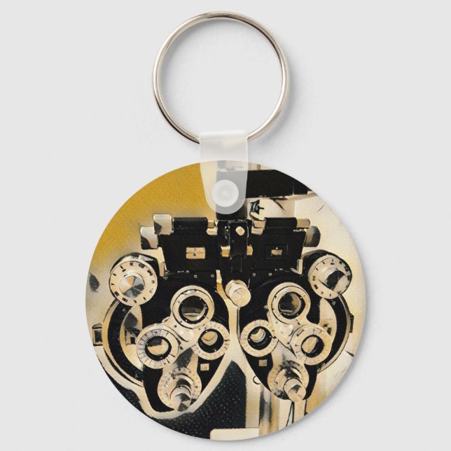 Cool Modern Optometrists Phoroptor Lenses Keychain (Front)