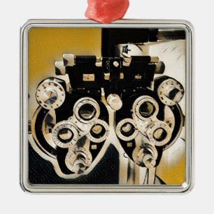 Cool Modern Optometrists Phoroptor Lenses Metal Ornament