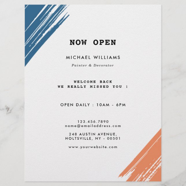 Cool Modern Painter Brushstroke  Flyer (Front)