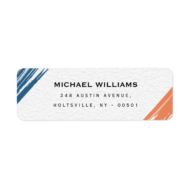 Cool Modern Painter Brushstroke  Label (Front)