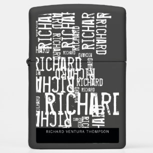 Cool & Modern Pattern of Names . Typography Zippo Lighter