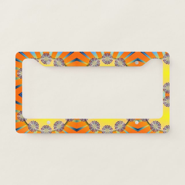 Cool Modern Perfect Awesome Orange Yellow License Plate Frame (Front)