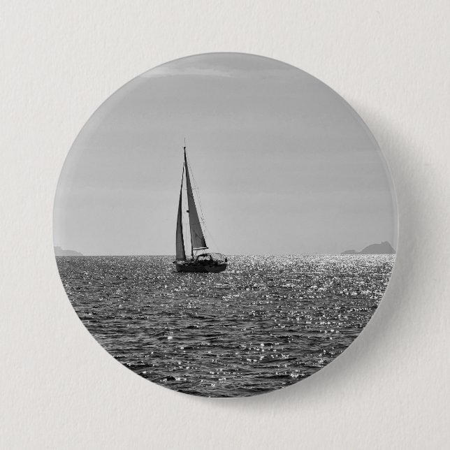 Cool modern photo of sail boat in summer button (Front)
