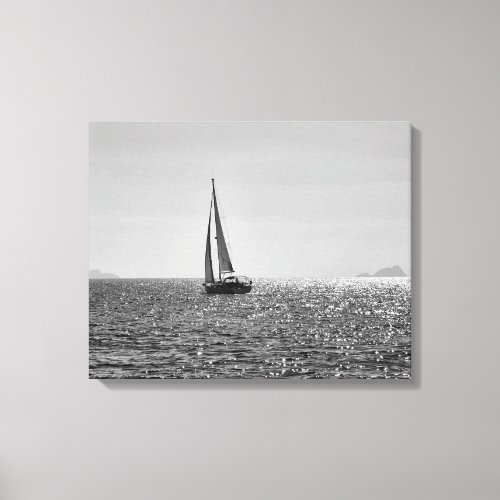 Cool modern photo of sail boat in summer canvas print