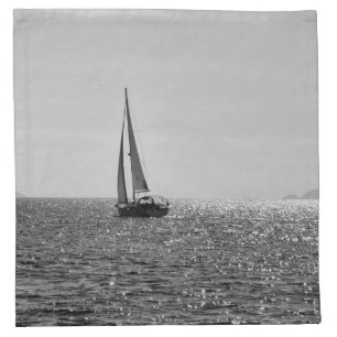 Cool modern photo of sail boat in summer cloth napkin