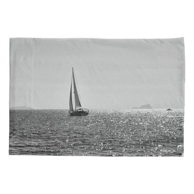 Cool modern photo of sail boat in summer pillow case (Back)