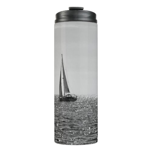 Cool modern photo of sail boat in summer thermal tumbler