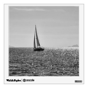 Cool modern photo of sail boat in summer wall decal