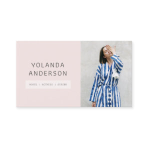 Cool modern pink fashion stylist actor model photo business card