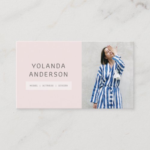 Cool modern pink fashion stylist actor model photo business card