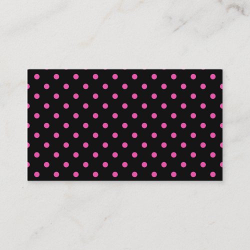 cool, modern, pink polka dots black profile card business card