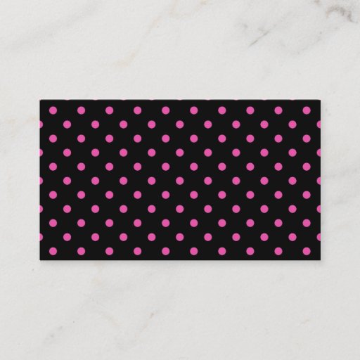 Customizable cool, modern, pink polka dots black profile card business card