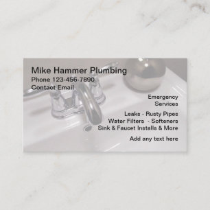 Cool Modern Plumber Sink Faucet Business Cards