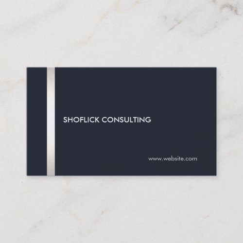 Cool Modern Professional  Navy Blue Silver Stripe Business Card