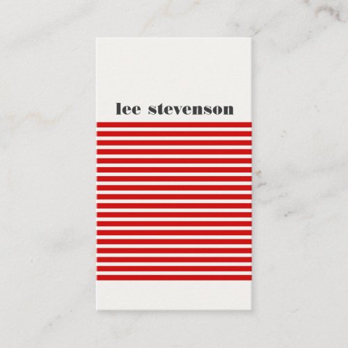 Cool Modern Red and Black Striped Hip Business Card