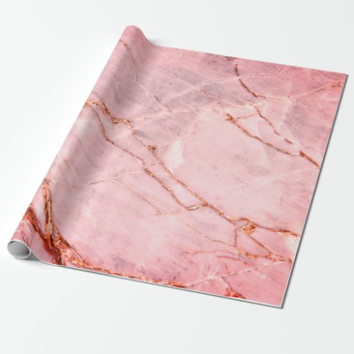 Cool Modern Red Marble Stone Texture Wrapping Paper