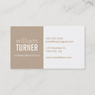 COOL MODERN simple text minimal trendy eco kraft Business Card
