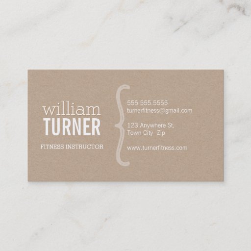 Customizable COOL MODERN simple text minimal trendy eco kraft Business Card