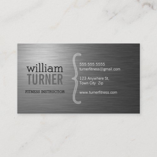 COOL MODERN simple text trendy stainless steel Business Card