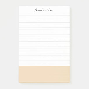 Cool Modern Simple White Pastel Orange Lined  Post-it Notes