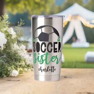 Cool Modern Soccer Sister Personalized Name