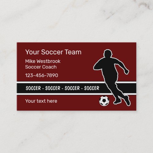 Cool Modern Soccer Theme Business Card