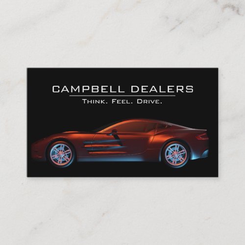 Cool Modern Sports Car Dealership Business Card
