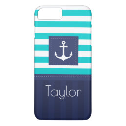 Cool Modern Striped Nautical Design Custom iPhone 8 Plus/7 Plus Case