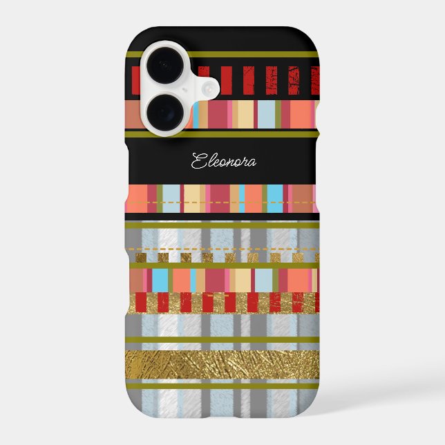 Cool Modern Stripes Custom Case-Mate iPhone Case (Back)