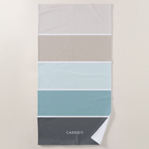 Cool Modern Stripes Personalized Beach Towel