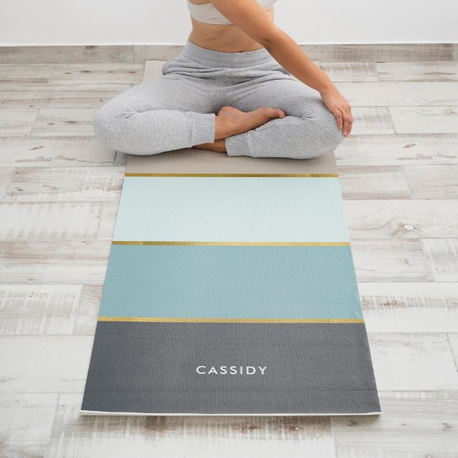 Cool Modern Stripes Personalized  Yoga Mat (Creator Uploaded)