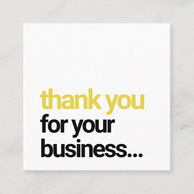 Cool Modern Thank You Customer Appreciation Insert (Front)