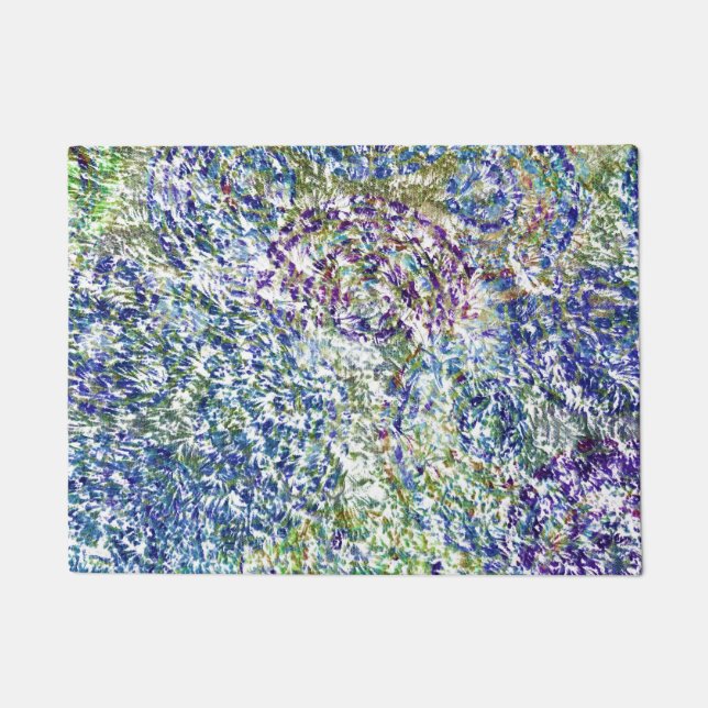 Cool, modern, trendy colorful abstract background doormat (Front)