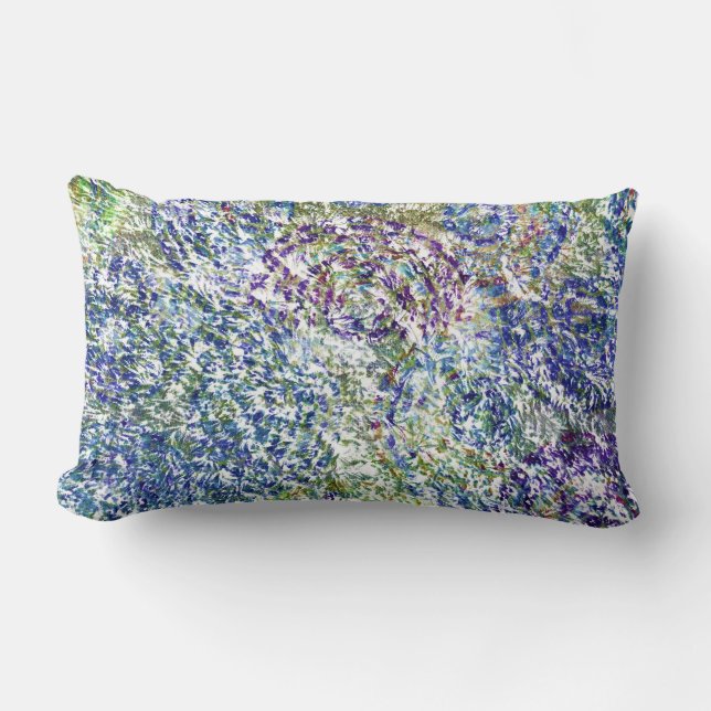 Cool, modern, trendy colorful abstract background lumbar pillow (Front)