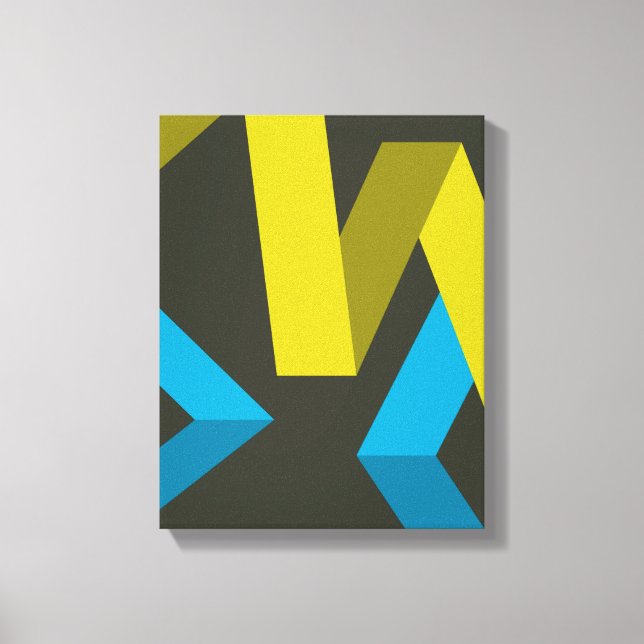 Cool, modern, trendy geometric ways flowing canvas print (Front)