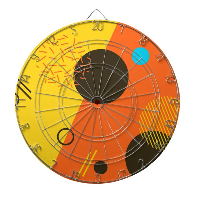 Cool, modern, trendy, urban Memphis illustration Dart Board (Front)