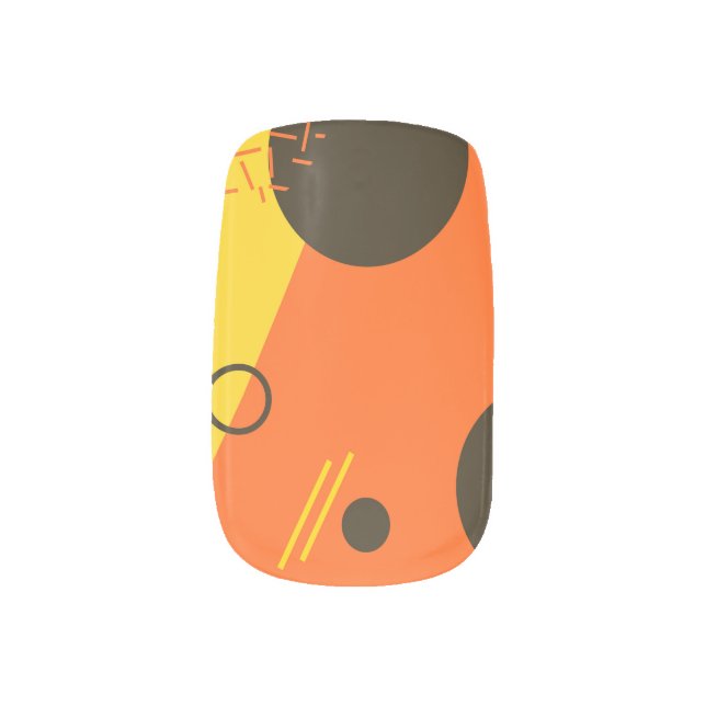 Cool, modern, trendy, urban Memphis illustration Minx Nail Art (Left Thumb)