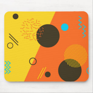 Cool, modern, trendy, urban Memphis illustration Mouse Pad