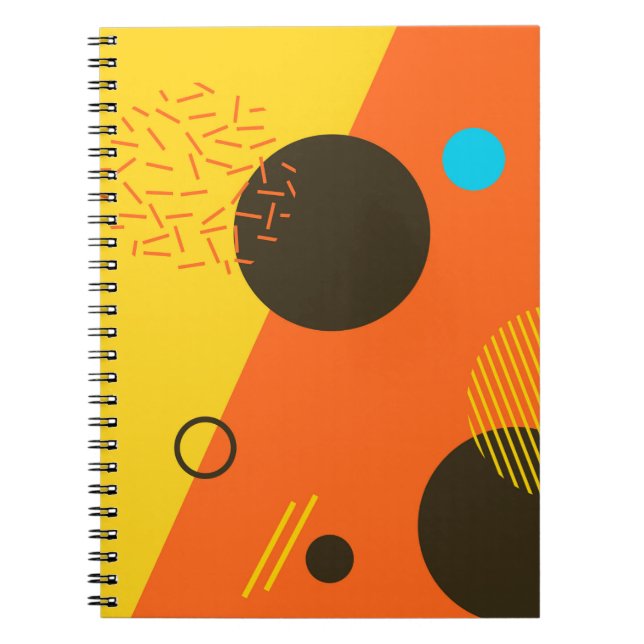 Cool, modern, trendy, urban Memphis illustration Notebook (Front)
