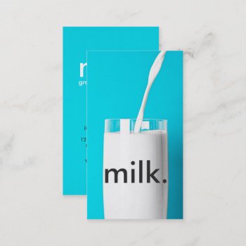 Cool Modern Turquoise Background Milk Professional Business Card by busied at Zazzle