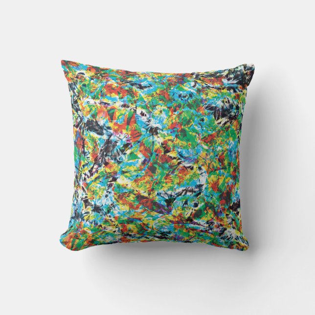 Cool modern unique Abstract Flowers Pattern art Throw Pillow (Front)