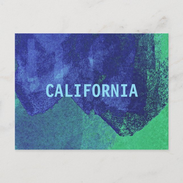 Cool modern unique blue ocean California design Postcard (Front)
