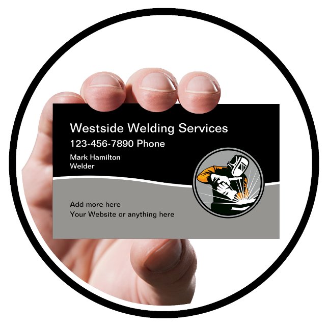 Cool Modern Welding Service Business Card (Creator Uploaded)